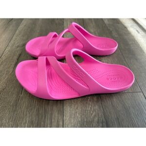 Crocs Swiftwater Strappy Slide Sandals Electric Pink Womens 10